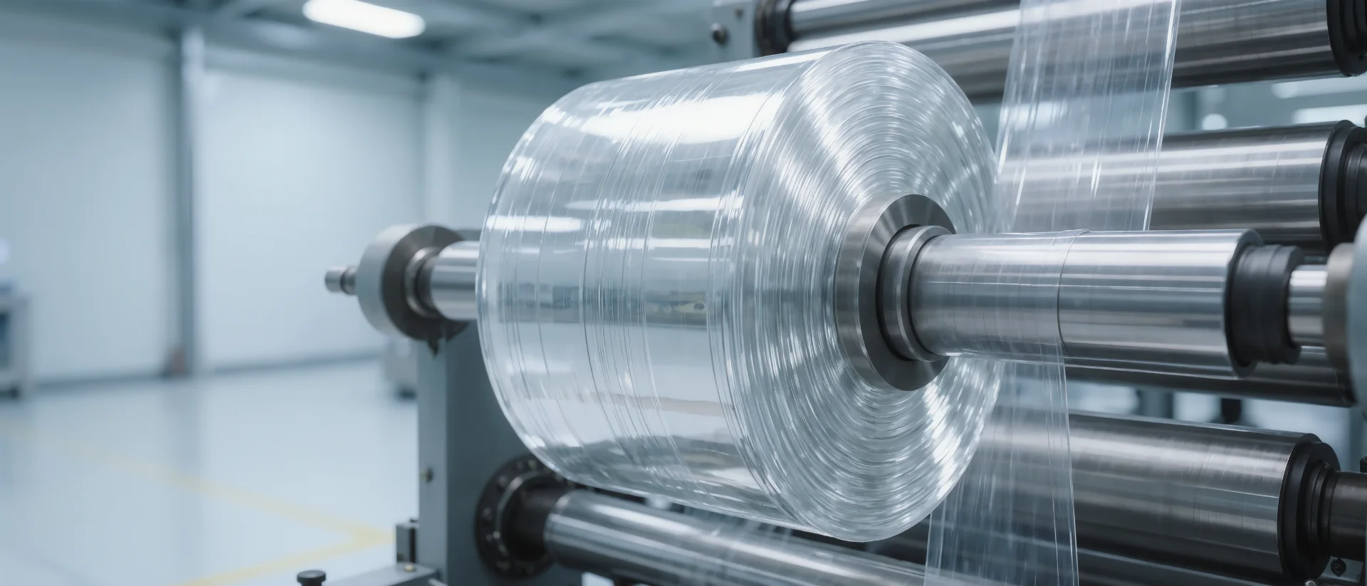 Transparent PVC film roll on a calendering line - CIVAL Ca/Zn stabilizers for film and sheet